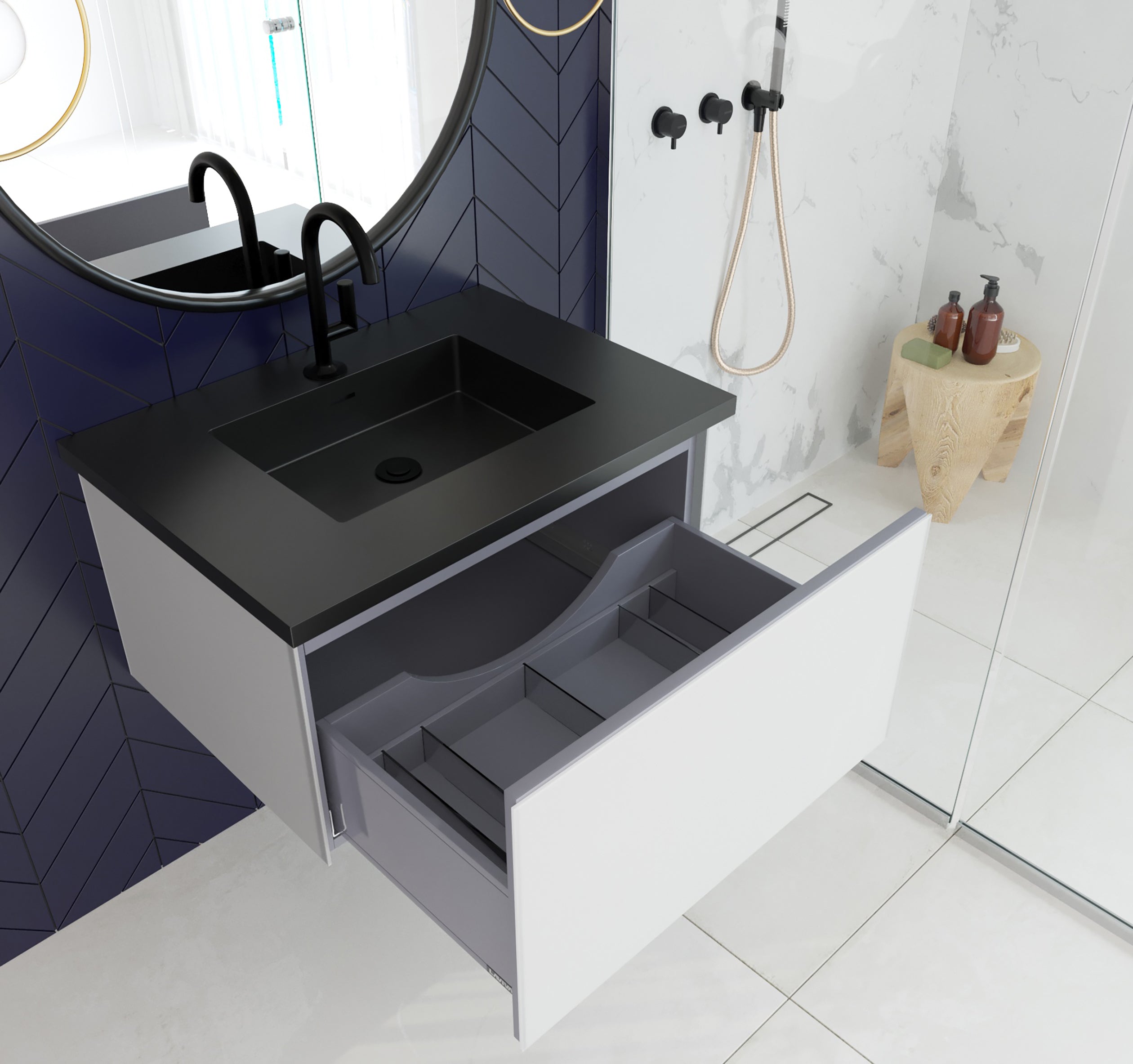 Laviva Vitri 30" Bathroom Vanity Set w/ Sink in White | 313VTR-30CW