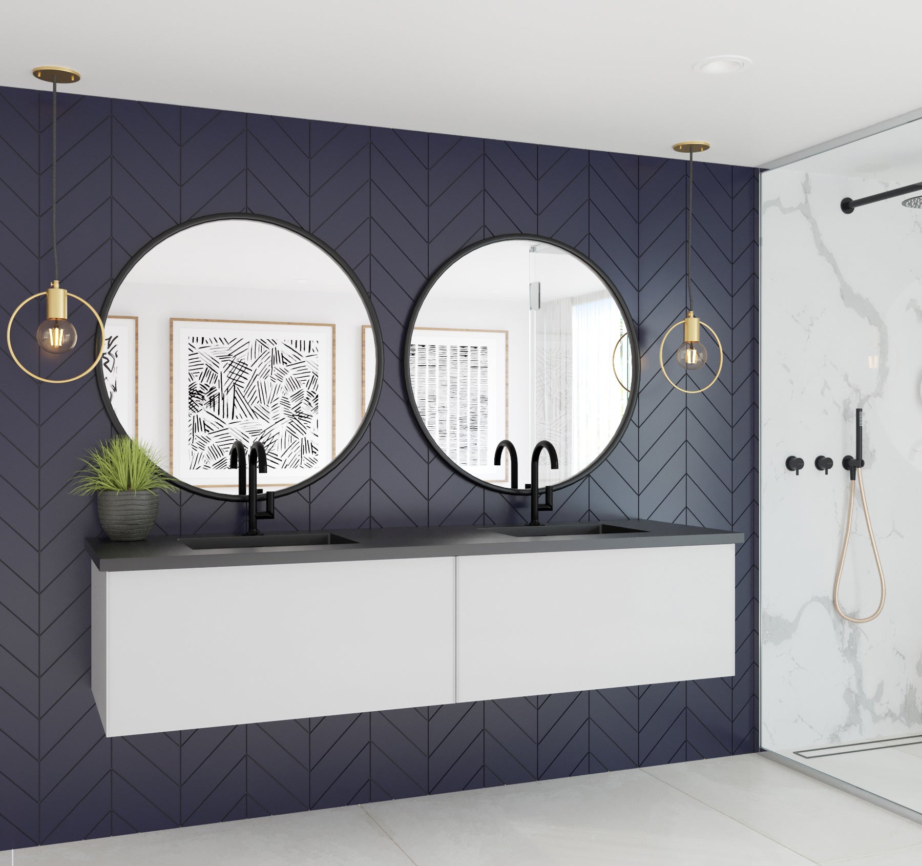 Laviva Vitri 72" Double Bathroom Vanity & Sinks in White | 313VTR-72DCW