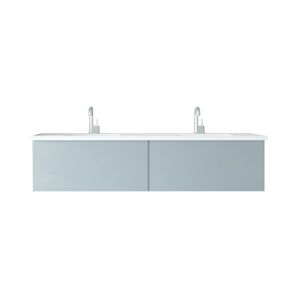 Laviva Vitri 72" Double Bathroom Vanity & Sinks in Gray | 313VTR-72DFG