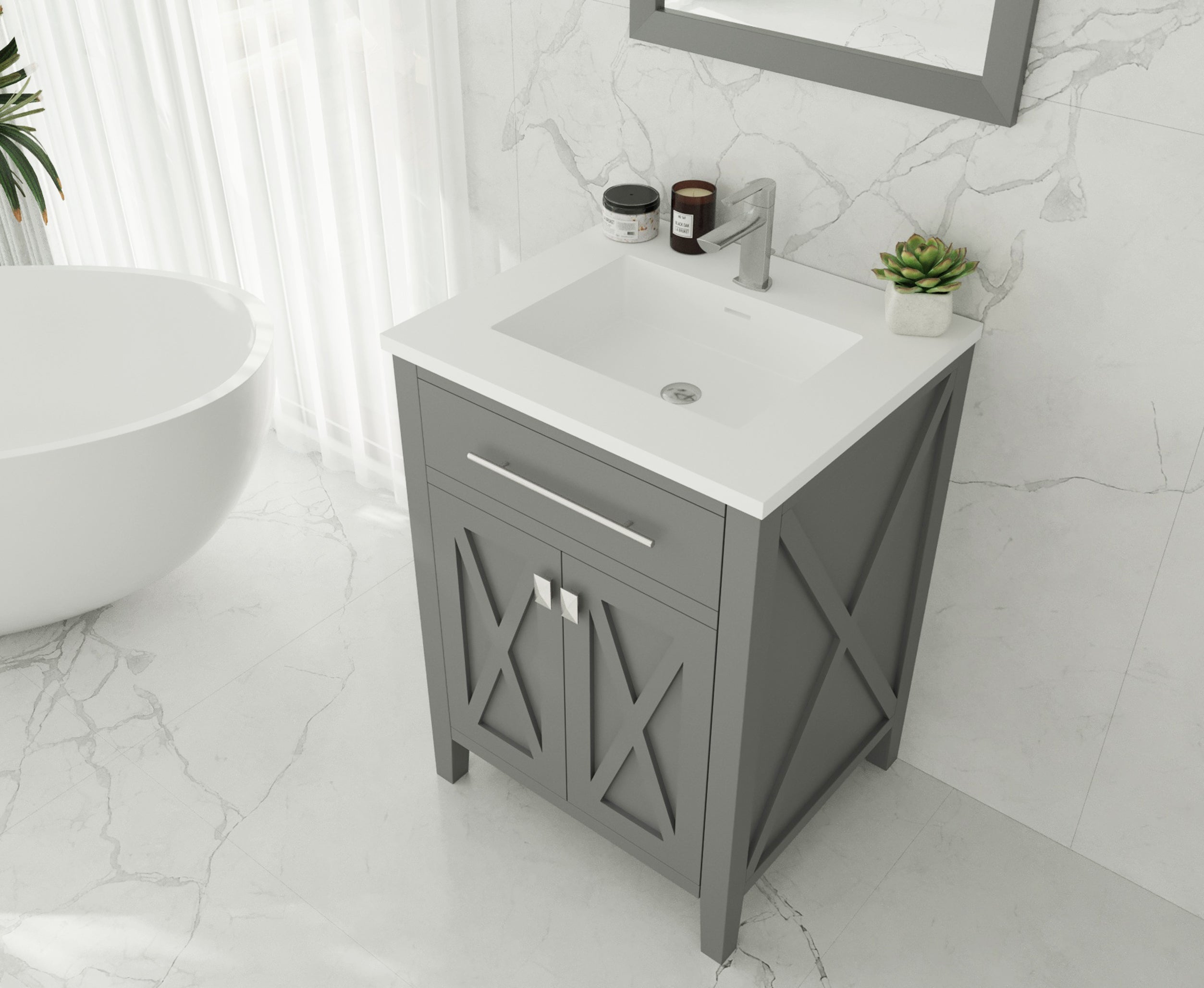 Laviva Wimbledon 24" Bathroom Vanity Set w/ Sink in Gray | 313YG319-24G