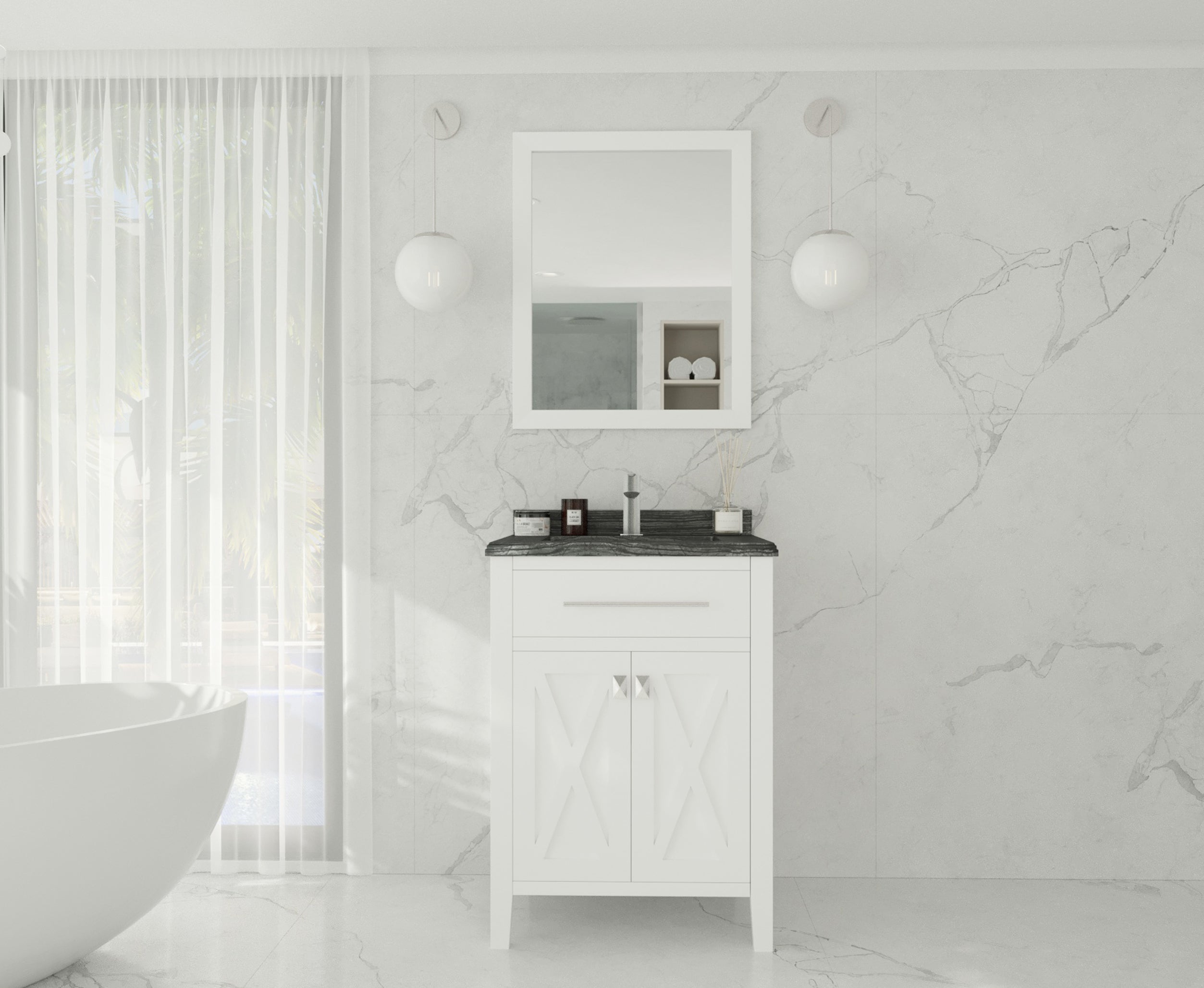 Laviva Wimbledon 24" Bathroom Vanity Set w/ Sink in White | 313YG319-24W