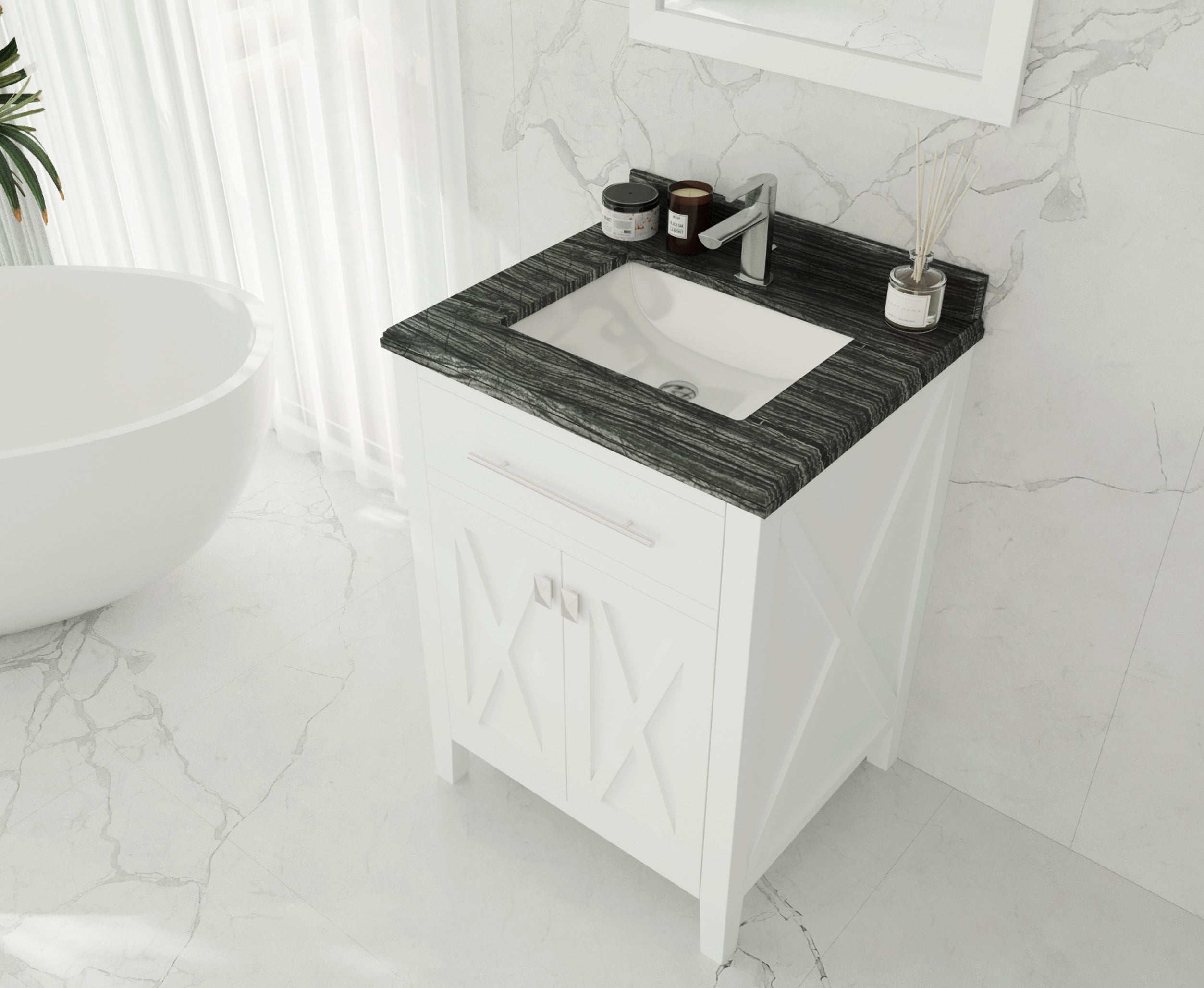 Laviva Wimbledon 24" Bathroom Vanity Set w/ Sink in White | 313YG319-24W