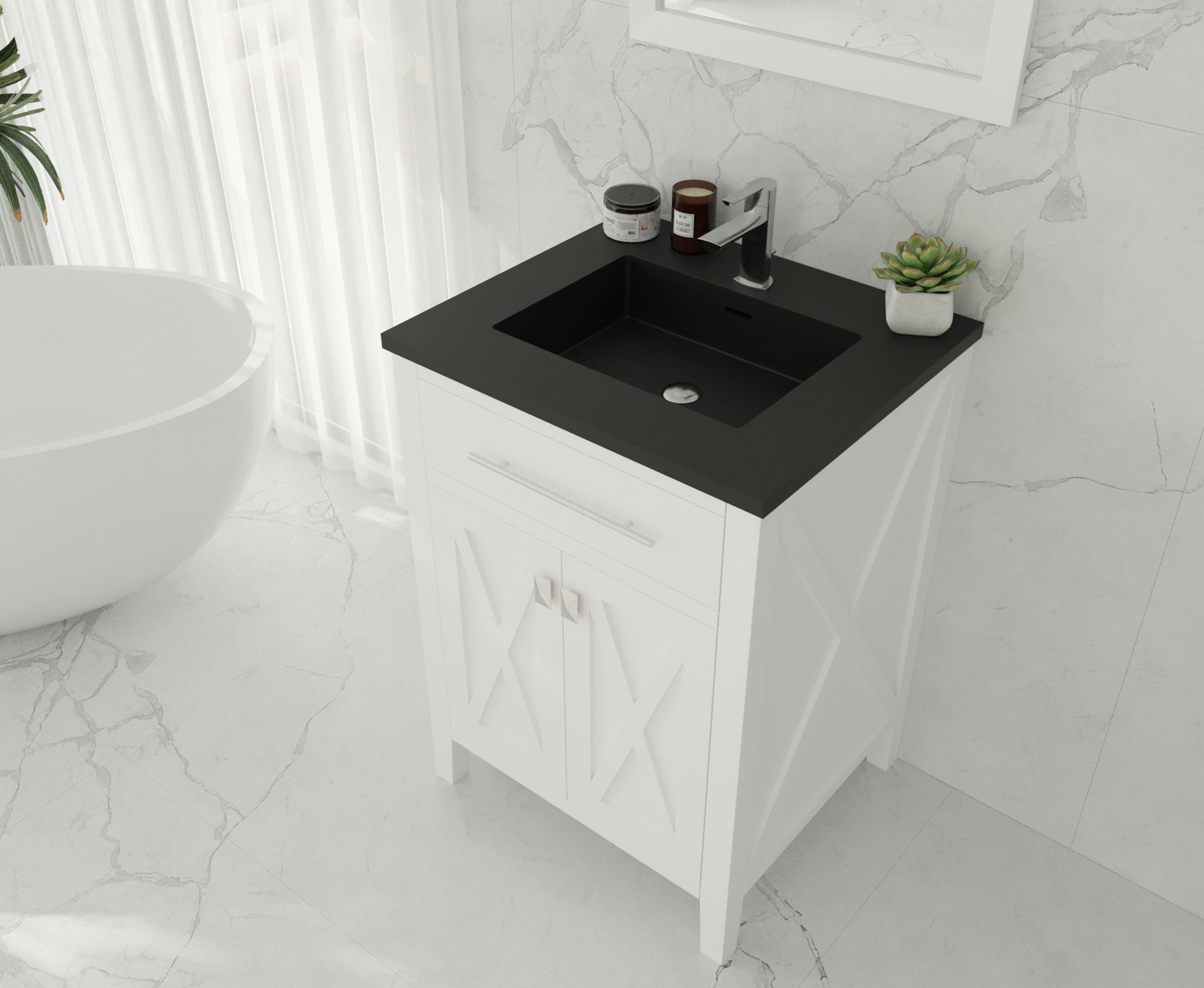 Laviva Wimbledon 24" Bathroom Vanity Set w/ Sink in White | 313YG319-24W