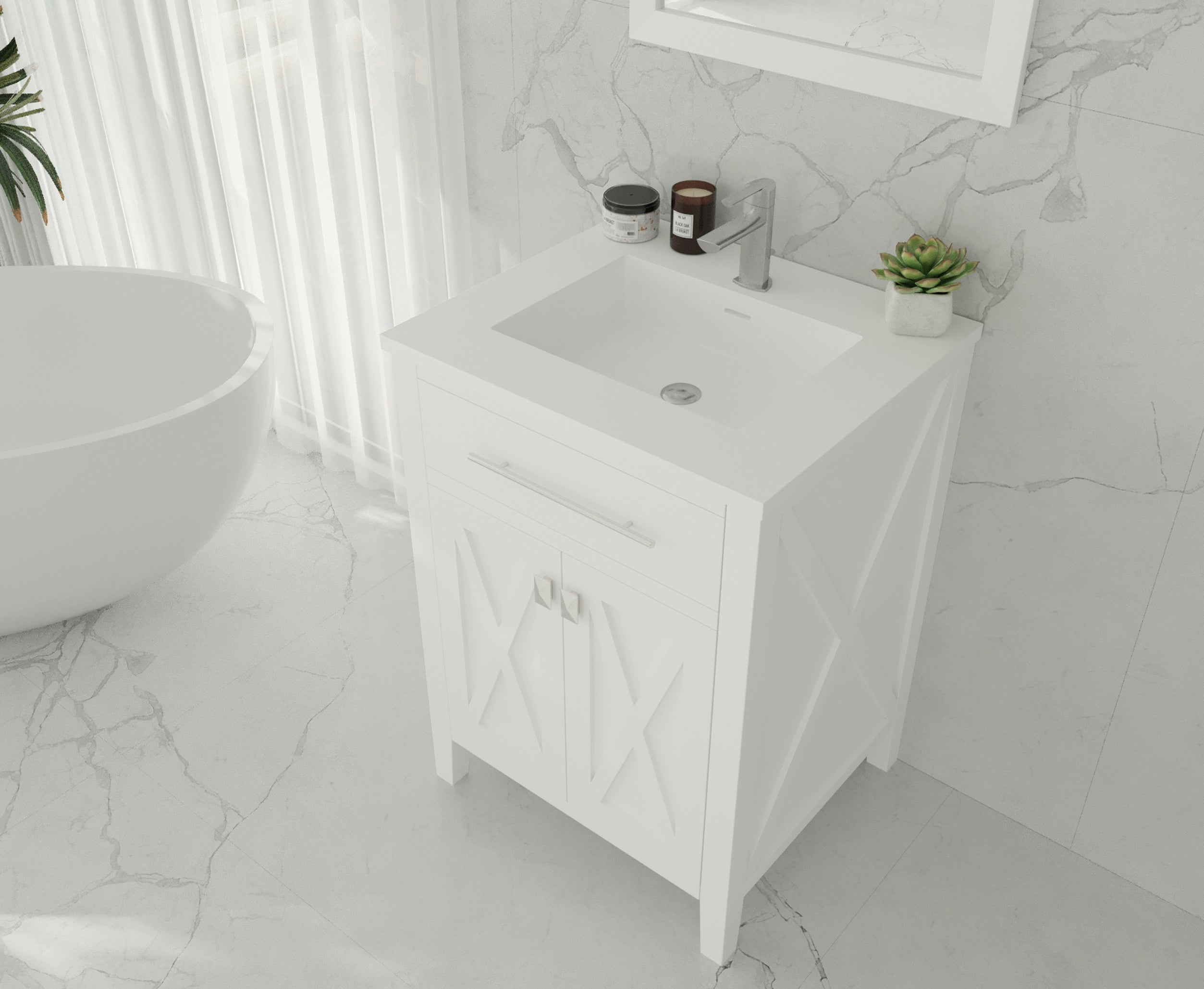 Laviva Wimbledon 24" Bathroom Vanity Set w/ Sink in White | 313YG319-24W