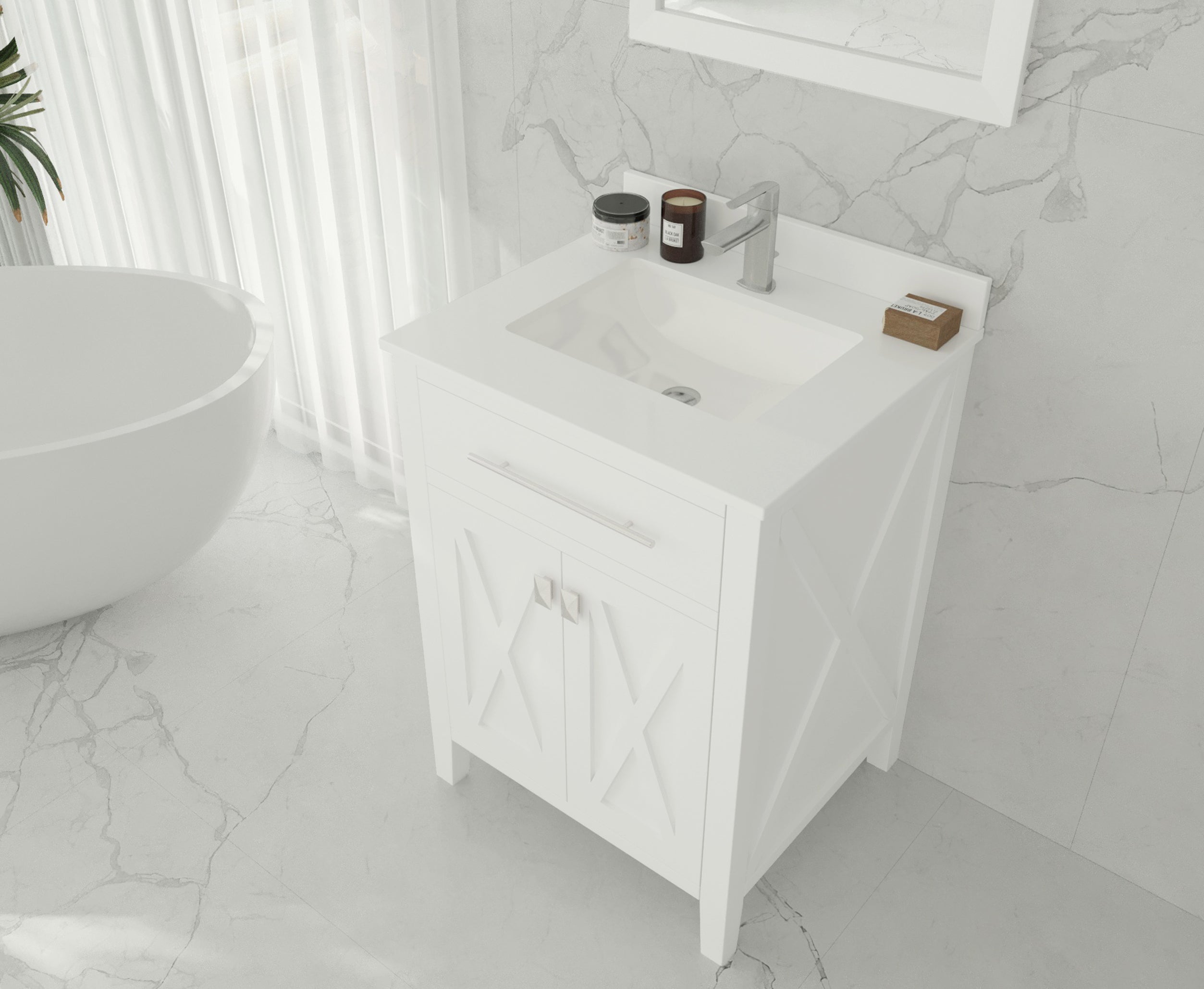 Laviva Wimbledon 24" Bathroom Vanity Set w/ Sink in White | 313YG319-24W