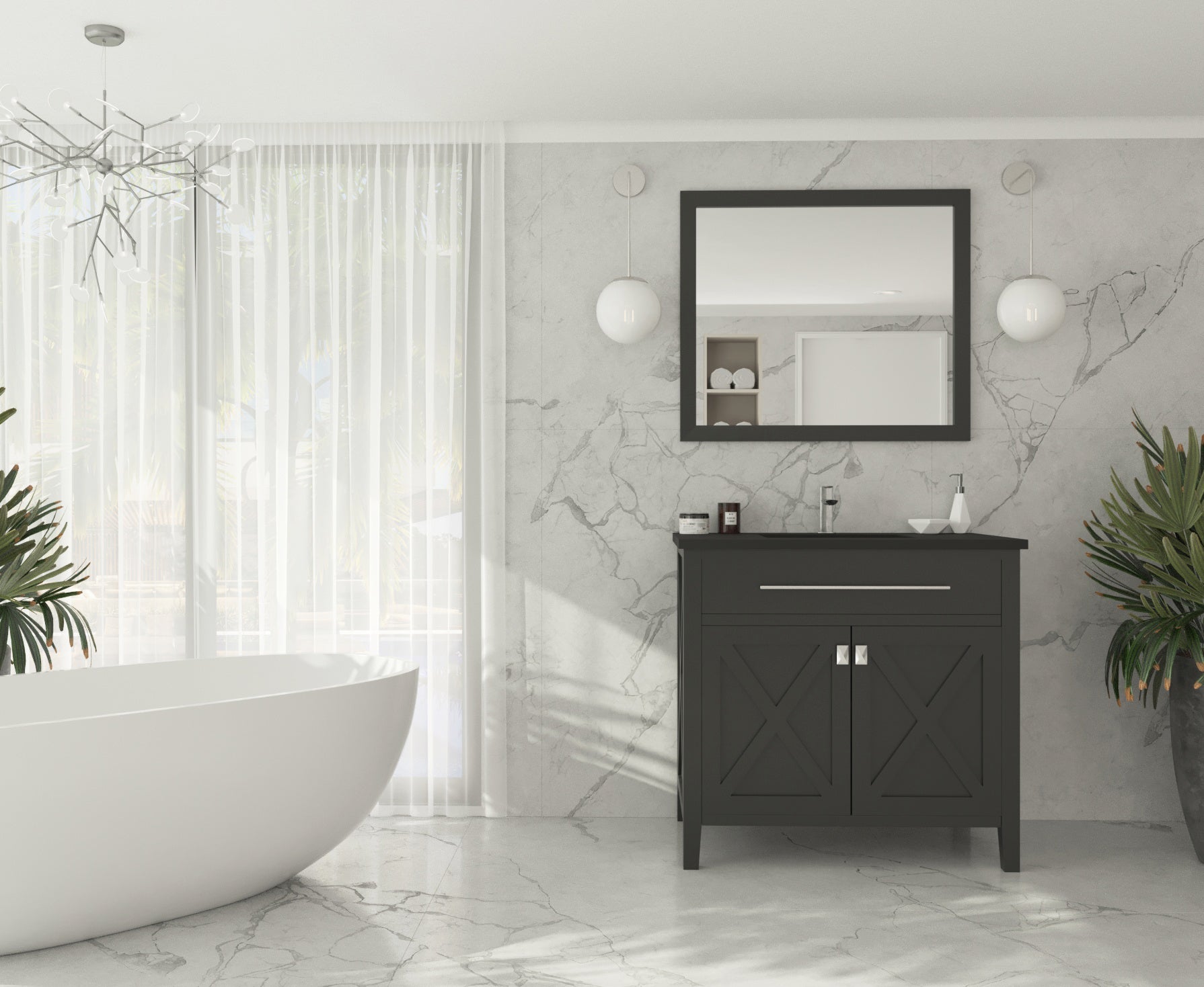 Laviva Wimbledon 36" Bathroom Vanity Set w/ Sink in Espresso | 313YG319-36E