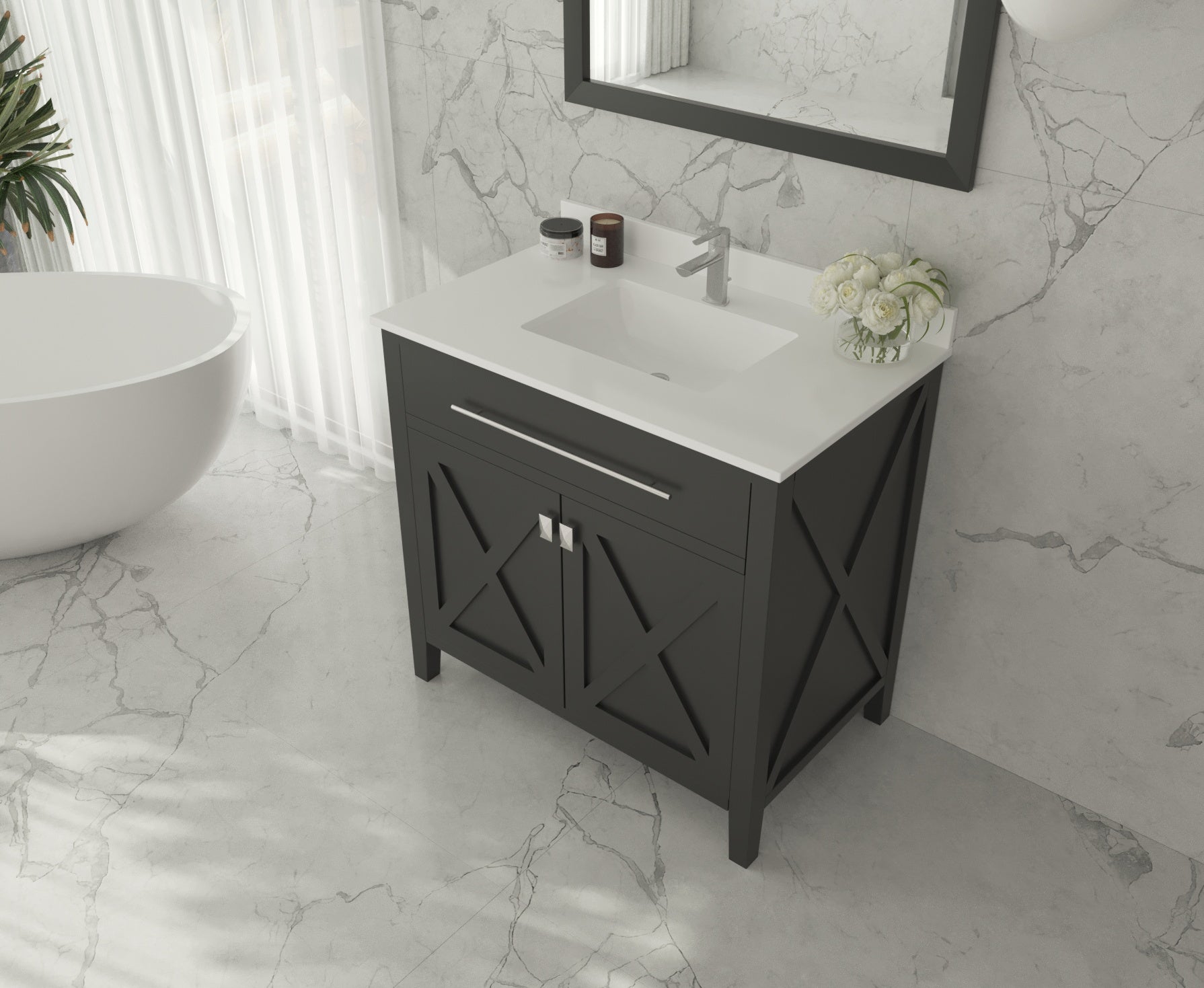 Laviva Wimbledon 36" Bathroom Vanity Set w/ Sink in Espresso | 313YG319-36E