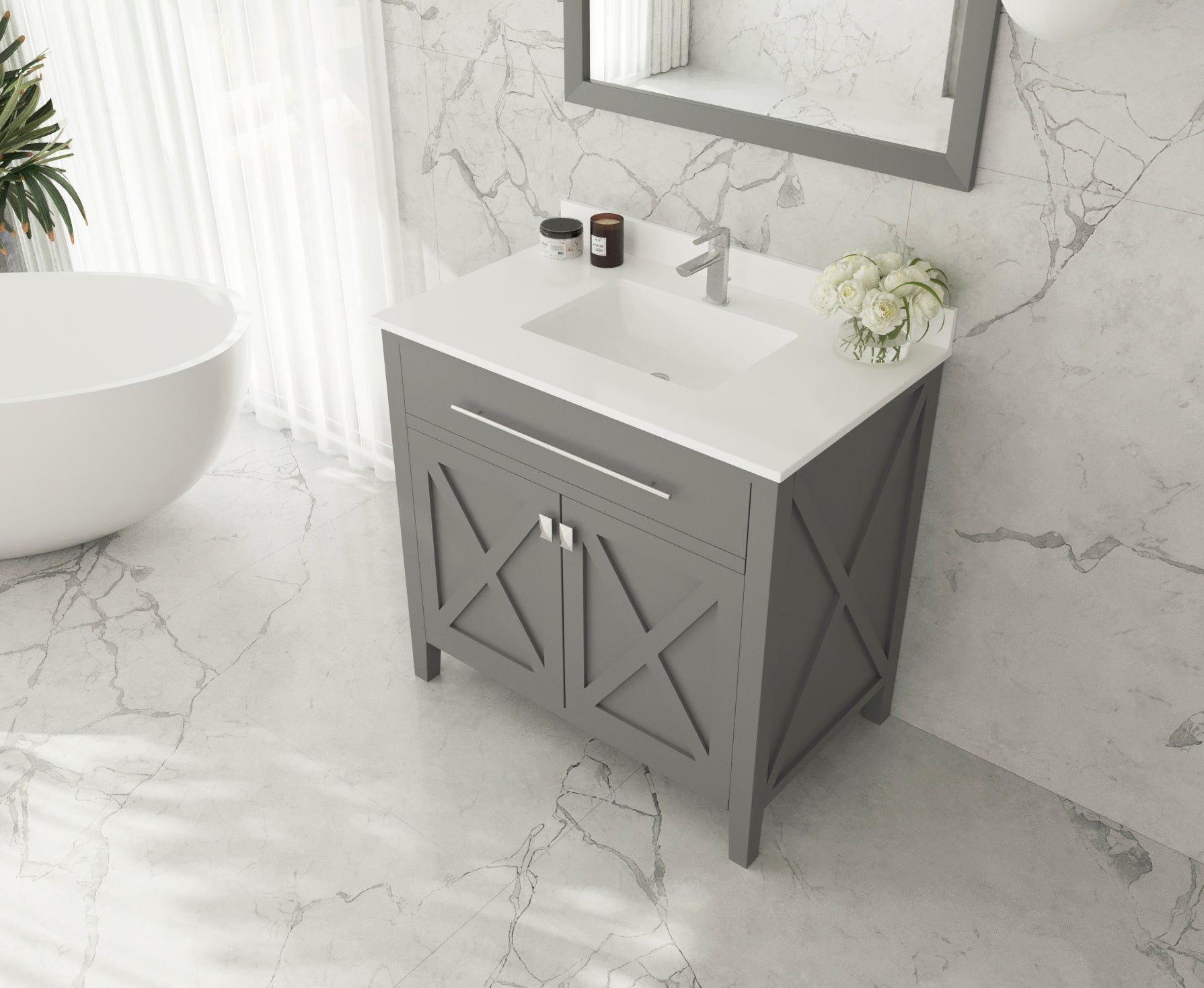 Laviva Wimbledon 36" Bathroom Vanity Set w/ Sink in Gray | 313YG319-36G