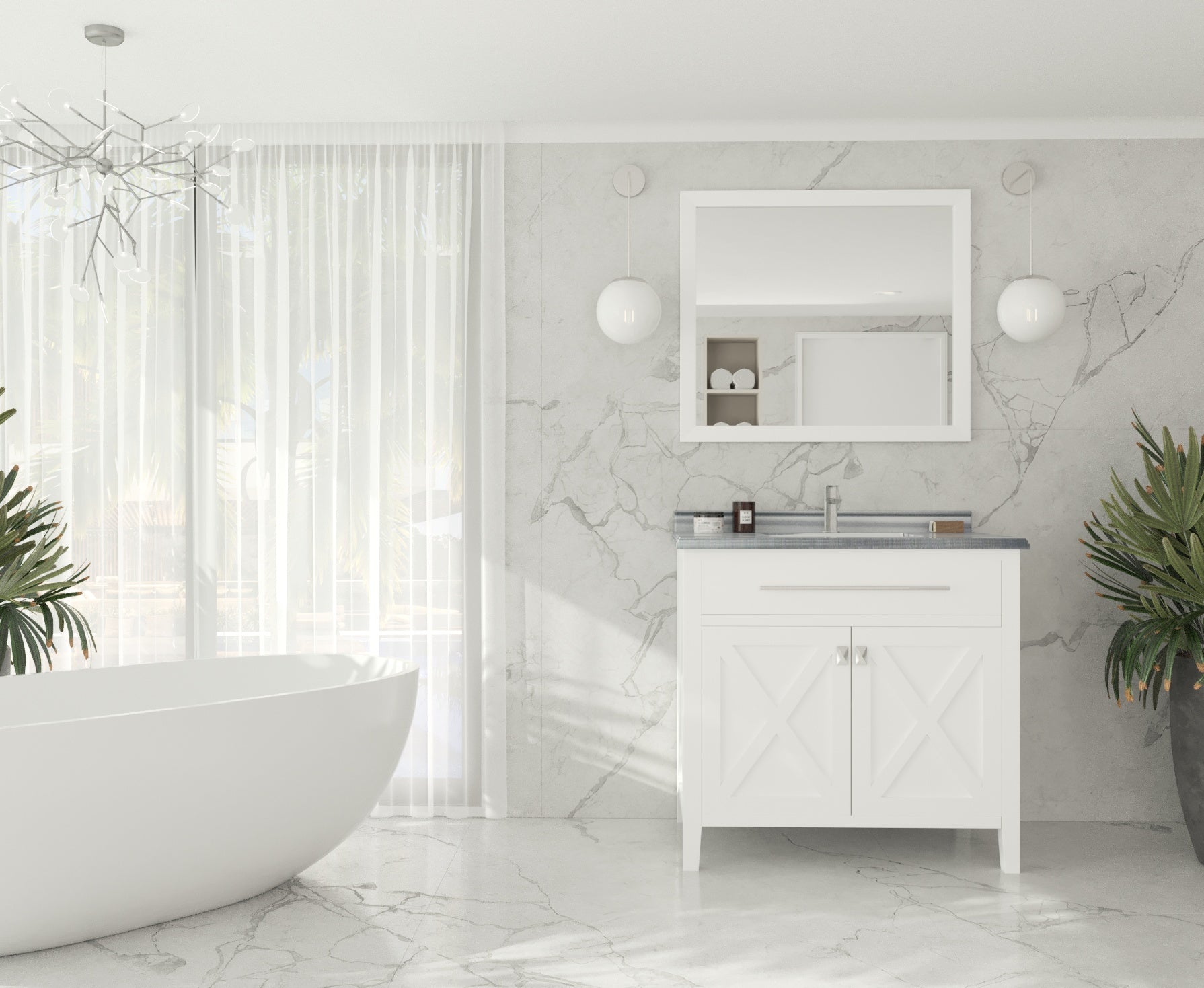 Laviva Wimbledon 36" Bathroom Vanity Set w/ Sink in White | 313YG319-36W