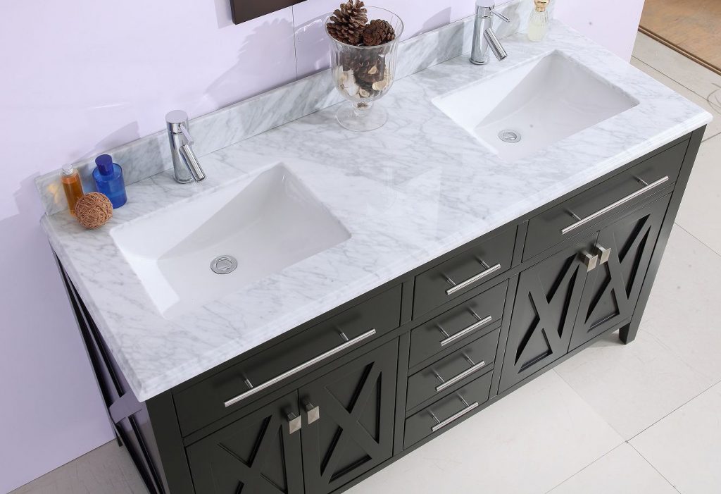 Laviva Wimbledon 60" Double Bathroom Vanity & Sinks in Espresso | 313YG319-60E