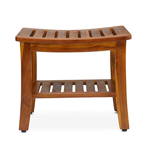 Teak Shower Bench with Shelf