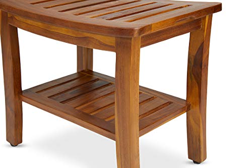 Teak Shower Bench with Shelf