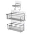 Shower Caddy Basket with Hooks, Soap Dish & Holder Shelf | Adhesive, No Drilling (3 Pack)