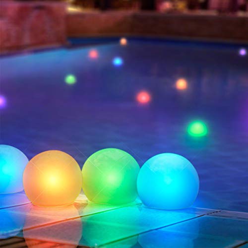 Floating LED Ball-Shaped Lights for Hot Tub/Pool | 3-inch, Set of 12