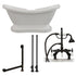 Cambridge Plumbing ADES-PED-684D-PKG Bathtub Acrylic Double Slipper Pedestal Soaking Tub  (30H x 28W x 69L)