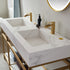 Vinnova Bilbao 72" Bathroom Vanity Set w/ Brushed-Gold & Snow-white Faux-stone Countertop | 701172-BG-SMB