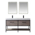 Vinnova Palma 60" Bathroom Vanity Set in Mexican Oak w/ White Composite Grain Stone Countertop | 701260-MXO-GW