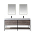 Vinnova Palma 72" Bathroom Vanity Set in Mexican Oak w/ White Composite Grain Stone Countertop | 701272-MXO-GW