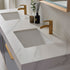 Vinnova Alicante 72" Bathroom Vanity Set in Grey w/ White Sintered Stone Countertop & Under-mount Sink | 701472-MG-SMB