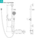 Pulse 4001 Safety Shower ErgoSlideBar with Hand Shower (ADA Compliant)