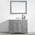 Vinnova Naples 48" Bathroom Vanity Set in Grey w/ Carrara White Marble Countertop | 710048-GR-CA