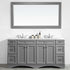 Vinnova Naples 72" Bathroom Vanity Set in Grey w/ Carrara White Marble Countertop | 710072-GR-CA