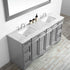 Vinnova Naples 72" Bathroom Vanity Set in Grey w/ Carrara White Marble Countertop | 710072-GR-CA