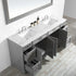 Vinnova Naples 72" Bathroom Vanity Set in Grey w/ Carrara White Marble Countertop | 710072-GR-CA