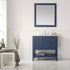 Vinnova Florence 36" Bathroom Vanity Set in Royal Blue w/ Carrara White Marble Countertop | 713036-RB-CA