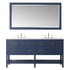 Vinnova Florence 72" Bathroom Vanity Set in Royal Blue w/ Carrara White Marble Countertop | 713072-RB-CA