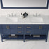 Vinnova Florence 72" Bathroom Vanity Set in Royal Blue w/ Carrara White Marble Countertop | 713072-RB-CA