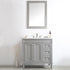 Vinnova Catania 36" Bathroom Vanity Set in Grey w/ Carrara White Marble Countertop | 715036-GR-CA