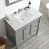 Vinnova Catania 36" Bathroom Vanity Set in Grey w/ Carrara White Marble Countertop | 715036-GR-CA