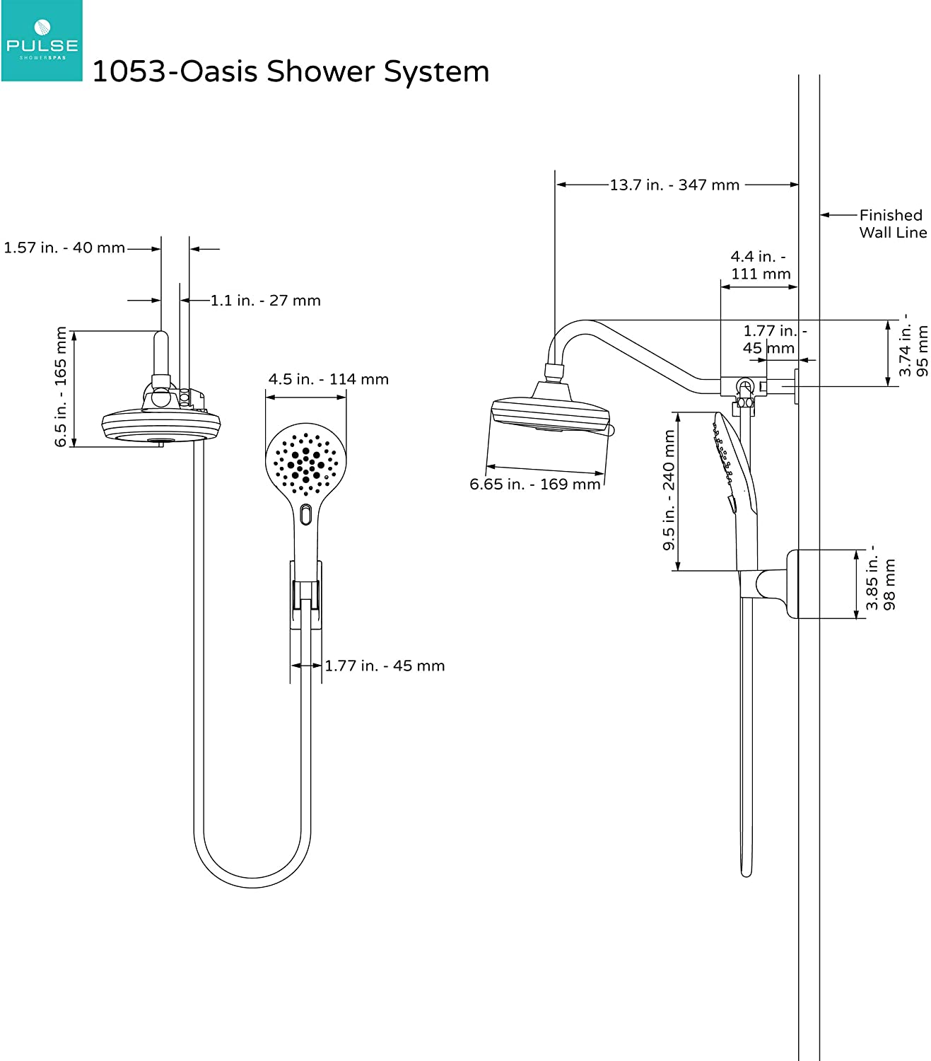 Pulse 1053 Oasis Shower System