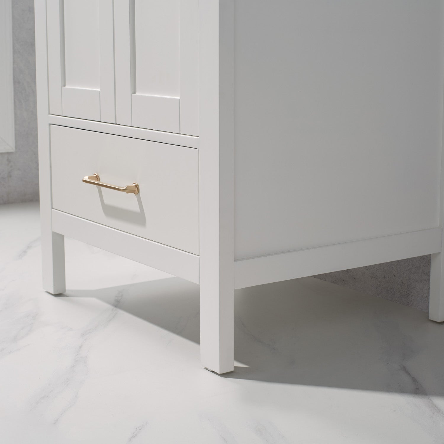 Vinnova Gela 24" Bathroom Vanity Set in White w/ Drop-In White Ceramic Basin | 723024-WH-WH