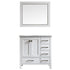 Vinnova Gela 36" Bathroom Vanity Set in White w/ Carrara White Marble Countertop | 723036-WH-CA
