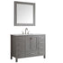 Vinnova Gela 48" Bathroom Vanity Set in Grey w/ Carrara White Marble Countertop | 723048-GR-CA