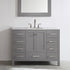 Vinnova Gela 48" Bathroom Vanity Set in Grey w/ Carrara White Marble Countertop | 723048-GR-CA