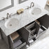 Vinnova Gela 60" Bathroom Double Vanity Set in Grey w/ Carrara White Marble Countertop | 723060-GR-CA