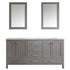 Vinnova Gela 72" Bathroom Double Vanity Set in Grey w/ Carrara White Marble Countertop | 723072-GR-CA