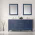 Vinnova Gela 72" Bathroom Double Vanity Set in Royal Blue w/ Carrara White Marble Countertop | 723072-RB-CA