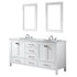 Vinnova Gela 72" Bathroom Double Vanity Set in White w/ Carrara White Marble Countertop | 723072-WH-CA