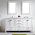 Vinnova Gela 72" Bathroom Double Vanity Set in White w/ Carrara White Marble Countertop | 723072-WH-CA