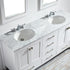 Vinnova Gela 72" Bathroom Double Vanity Set in White w/ Carrara White Marble Countertop | 723072-WH-CA