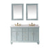 Vinnova Charlotte 60" Bathroom Vanity Set in Green w/ Carrara White Composite Stone Countertop | 735060-FG-CQS