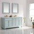 Vinnova Charlotte 72" Bathroom Vanity Set in Green w/ Carrara White Composite Stone Countertop | 735072-FG-CQS