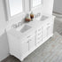 Vinnova Charlotte 72" Bathroom Double Vanity Set in White w/ Carrara Quartz Stone Top | 735072-WH-CQS
