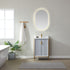 Vinnova Granada 24" Bathroom Vanity Set in Grey w/ White Composite Grain Stone Countertop | 736024-PG-GW