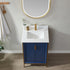 Vinnova Granada 24" Bathroom Vanity Set in Blue w/ White Composite Grain Stone Countertop | 736024-RB-GW