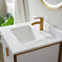 Vinnova Granada 24" Bathroom Vanity Set in White w/ White Composite Grain Stone Countertop | 736024-WH-GW